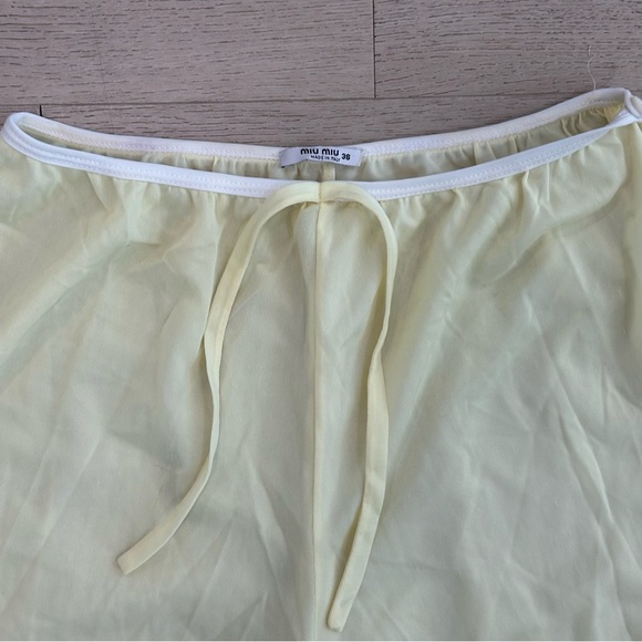 Miu Miu Yellow Ruffle Trousers - Picture 9 of 11